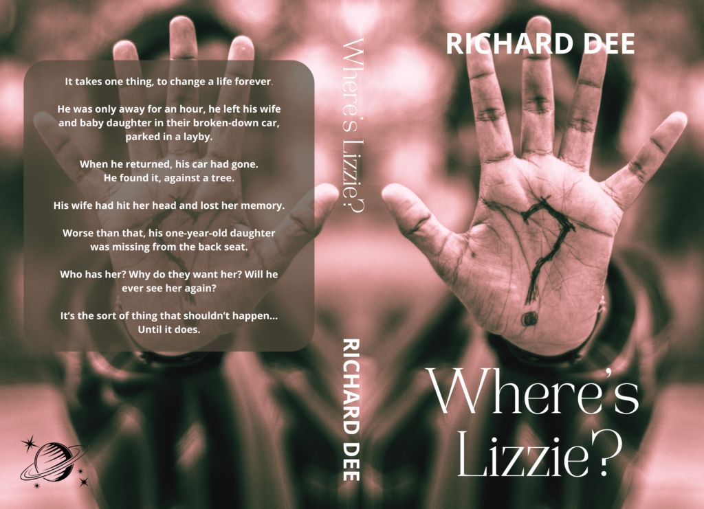 The full paperback cover of the novel Where's Lizzie?
